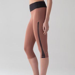 Lululemon Smooth Stride Crop Henna Black 17"
